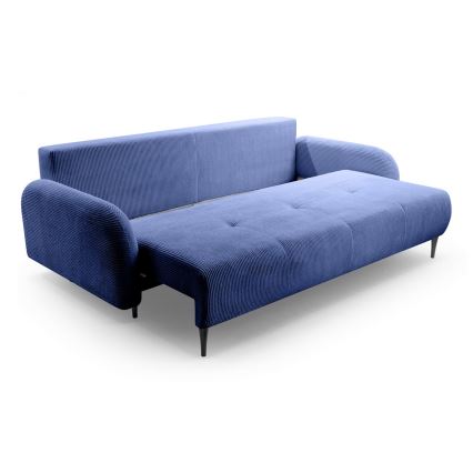Sofá de três lugares estofado e dobrável CLOUDY azul