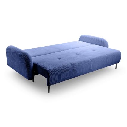 Sofá de três lugares estofado e dobrável CLOUDY azul