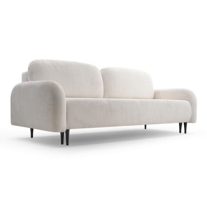 Sofá de três lugares estofado e dobrável CLOUDY creme