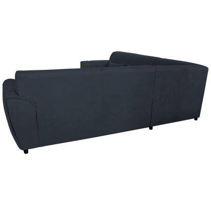 Sofá para sala de estar de canto dobrável estofado em forma de U VISEU direita antracite/preto