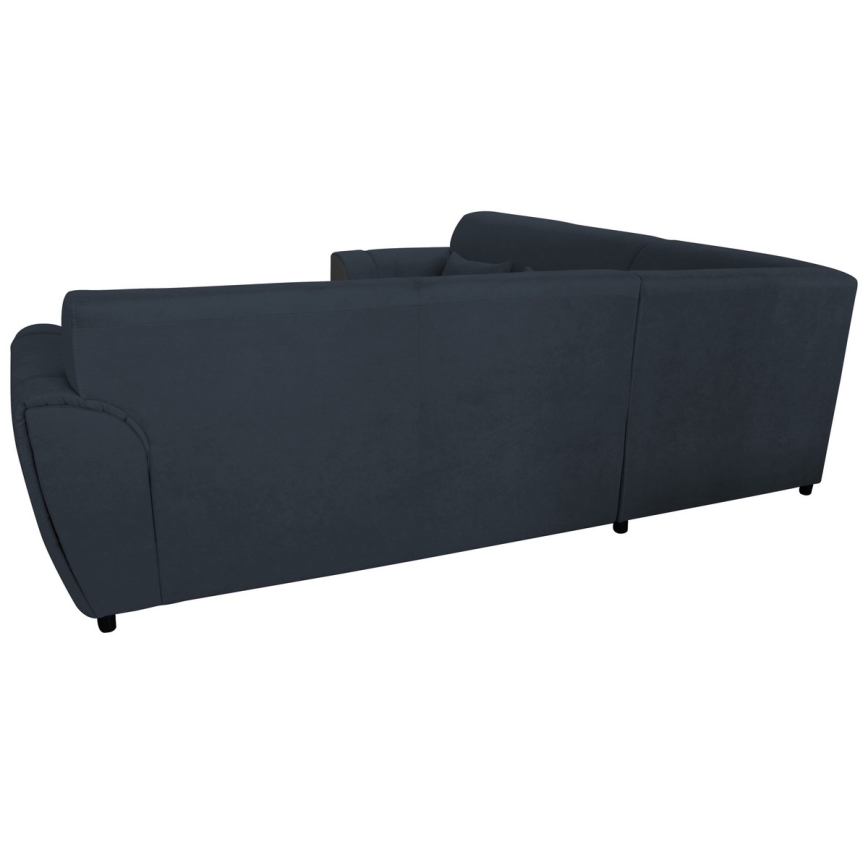 Sofá para sala de estar de canto dobrável estofado em forma de U VISEU direita antracite/preto