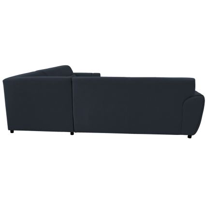 Sofá para sala de estar de canto dobrável estofado em forma de U VISEU direita antracite/preto