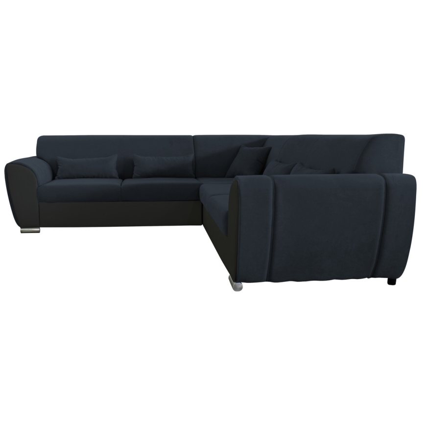 Sofá para sala de estar de canto dobrável estofado em forma de U VISEU direita antracite/preto