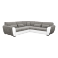 Sofá para sala de estar de canto dobrável estofado em forma de U VISEU direita cinzento/branco