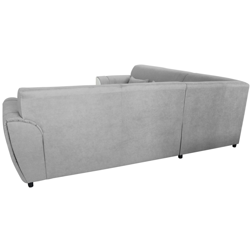 Sofá para sala de estar de canto dobrável estofado em forma de U VISEU direita cinzento/branco