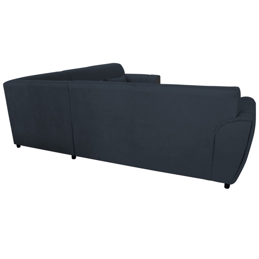 Sofá para sala de estar de canto dobrável estofado em forma de U VISEU esquerda antracite/preto