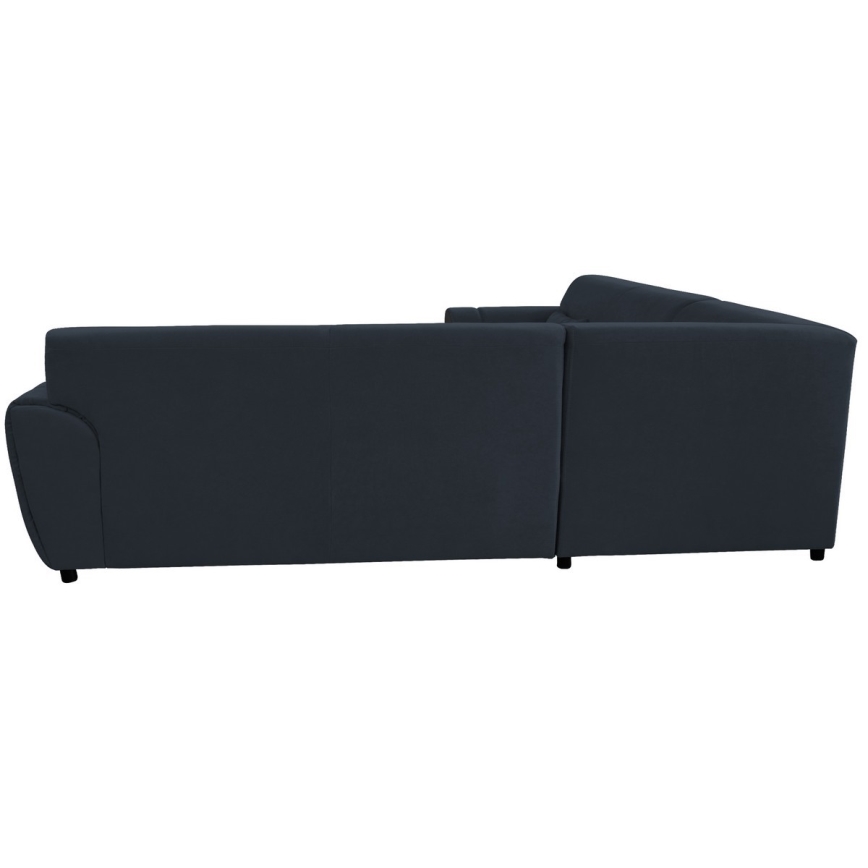 Sofá para sala de estar de canto dobrável estofado em forma de U VISEU esquerda antracite/preto