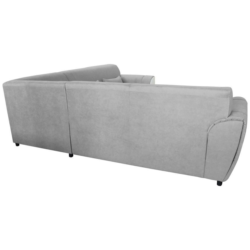 Sofá para sala de estar de canto dobrável estofado em forma de U VISEU esquerda cinzento/branco