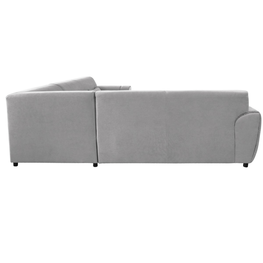 Sofá para sala de estar de canto dobrável estofado em forma de U VISEU esquerda cinzento/branco