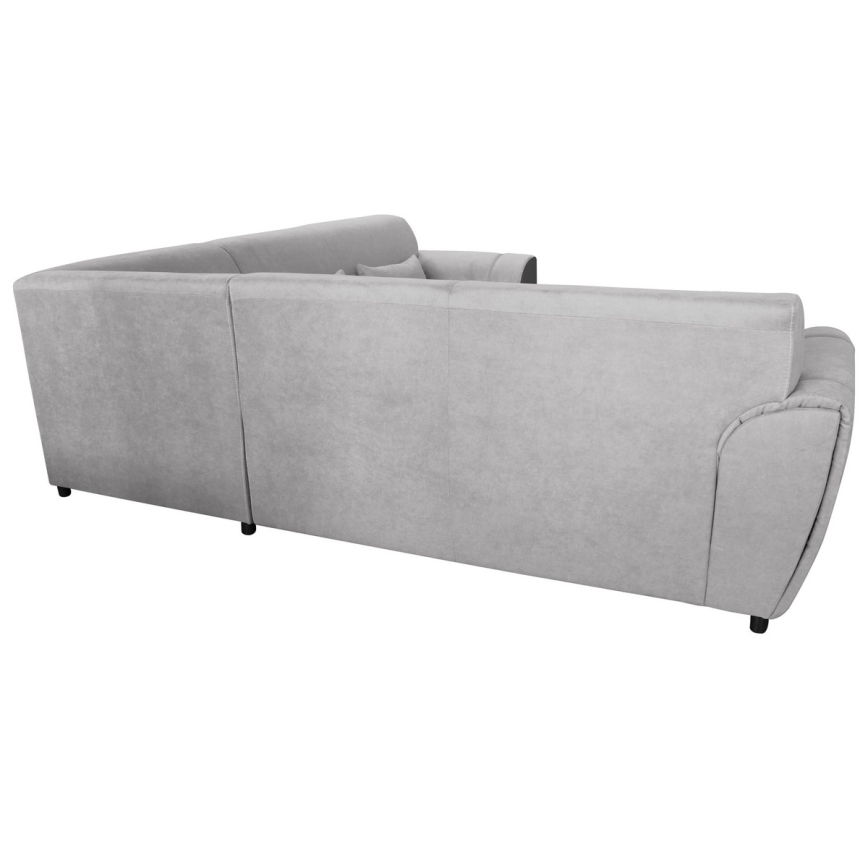 Sofá para sala de estar de canto dobrável estofado em forma de U VISEU esquerda cinzento/preto