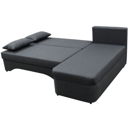 Sofá para sala de estar de canto dobrável universal estofado em forma de U ALMEIDA antracite