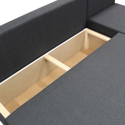 Sofá para sala de estar de canto dobrável universal estofado em forma de U ALMEIDA antracite