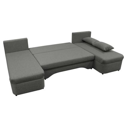 Sofá para sala de estar de canto dobrável universal estofado em forma de U ALMEIDA antracite