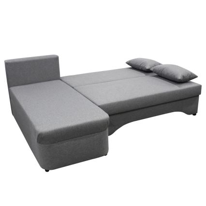 Sofá para sala de estar de canto dobrável universal estofado em forma de U ALMEIDA cinzento