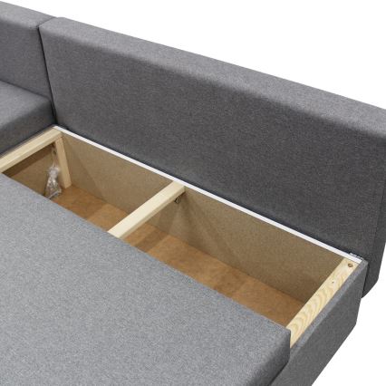 Sofá para sala de estar de canto dobrável universal estofado em forma de U ALMEIDA cinzento