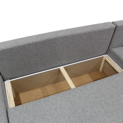 Sofá para sala de estar de canto dobrável universal estofado em forma de U ALMEIDA cinzento