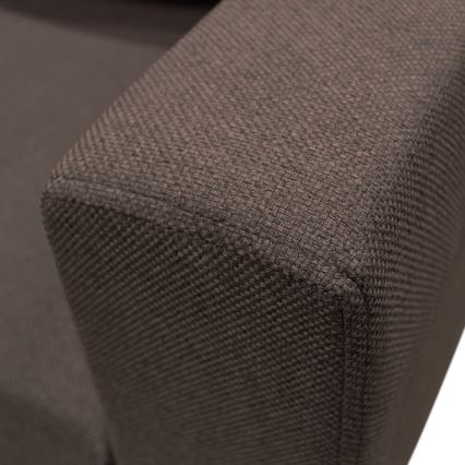 Sofá para sala de estar de canto dobrável universal estofado em forma de U SEYA castanho