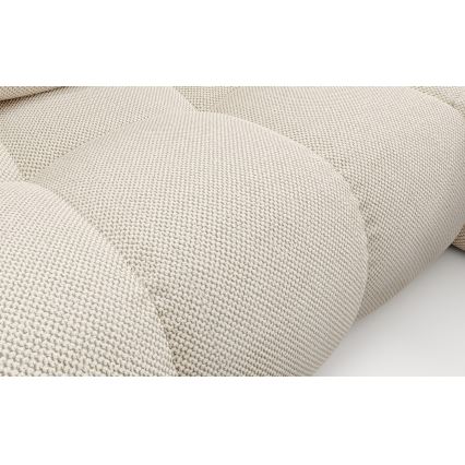 Sofá para sala de estar de canto estofado em forma de L com espaço de arrumação ALMADA direita bege
