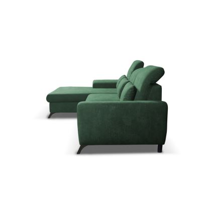Sofá para sala de estar de canto estofado em forma de L com espaço de arrumação ALTA esquerda verde
