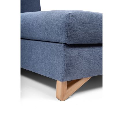 Sofá para sala de estar de canto estofado em forma de L com espaço de arrumação AVESTA direita azul