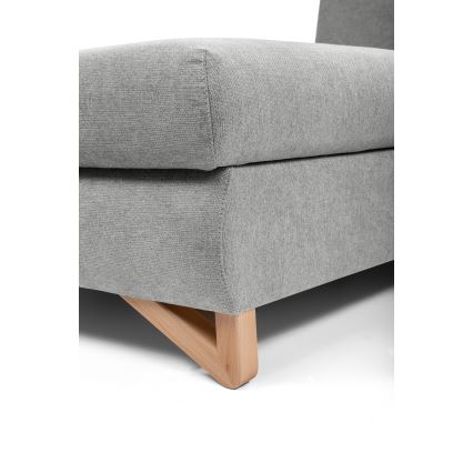 Sofá para sala de estar de canto estofado em forma de L com espaço de arrumação AVESTA esquerda cinzento