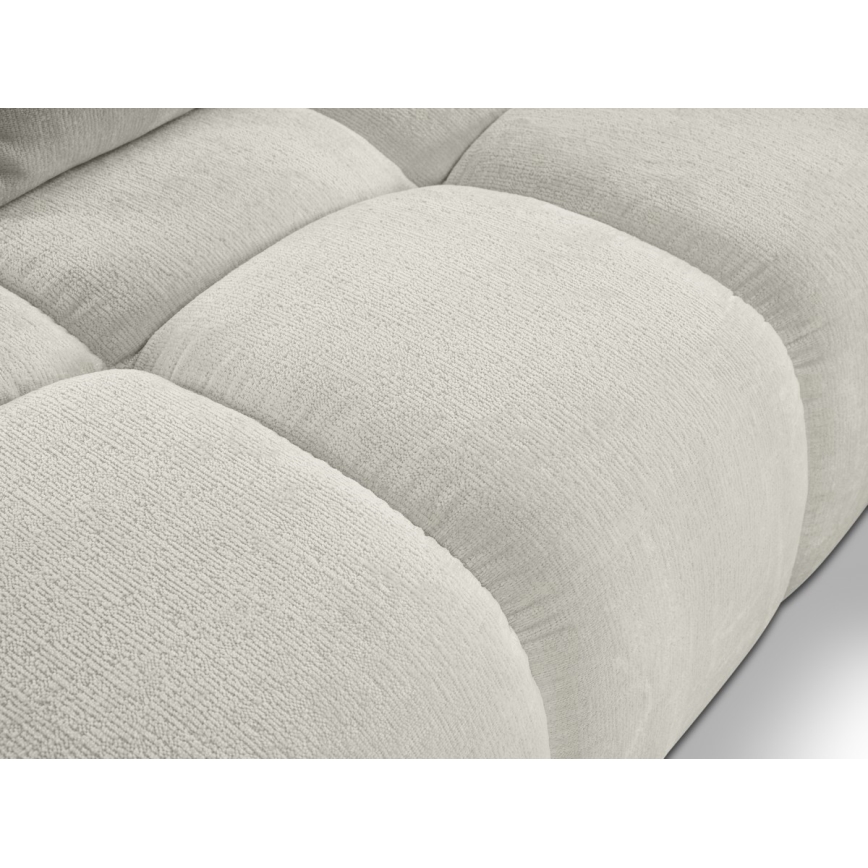 Sofá-cama de canto estofado ALMADA em L, com compartimento de arrumação, versão direita, bege