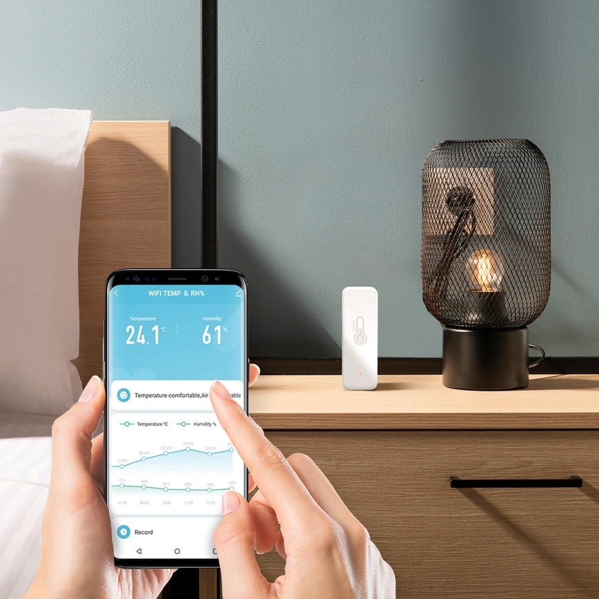 Sensor de temperatura e humidade 2xAAA Wi-Fi Tuya