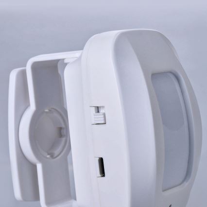 Alarme 230V com sensor de movimento sem fios a 3xAAA/5V branco