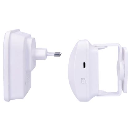 Alarme 230V com sensor de movimento sem fios a 3xAAA/5V branco