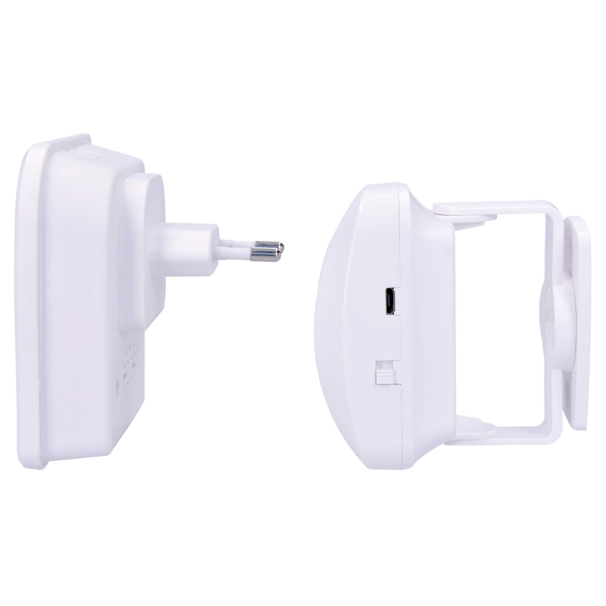 Alarme 230V com sensor de movimento sem fios a 3xAAA/5V branco