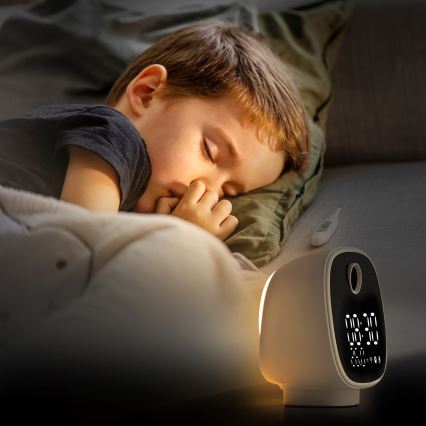 Câmara inteligente com despertador, termómetro e luz LED 1296p 3Mpx 5V Wi-Fi Tuya IP65