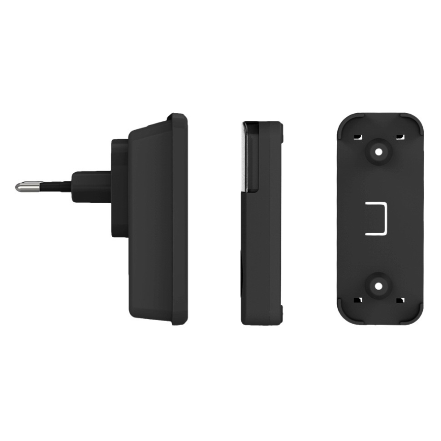 Campainha de tomada sem fios 230V IP56 preto