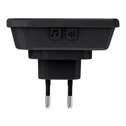 Campainha de tomada sem fios 230V IP56 preto