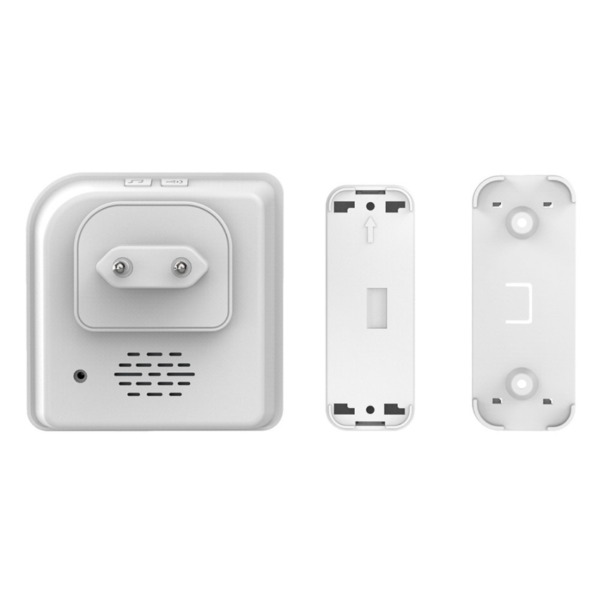 CONJUNTO 2x Campainha de tomada sem fios 230V IP56 branco
