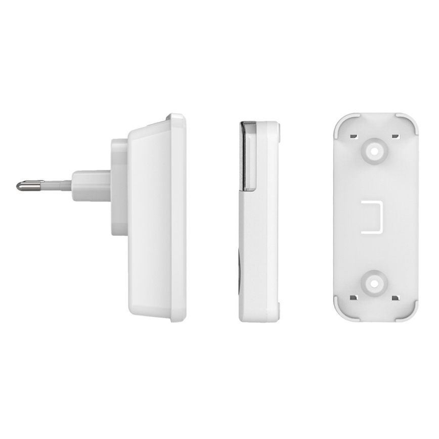 CONJUNTO 2x Campainha de tomada sem fios 230V IP56 branco