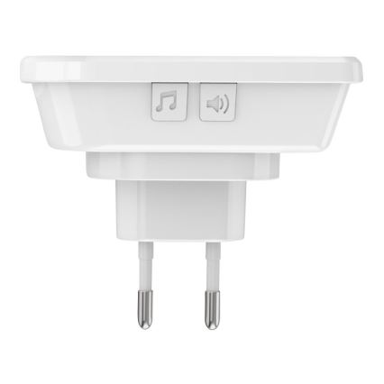 CONJUNTO 2x Campainha de tomada sem fios 230V IP56 branco