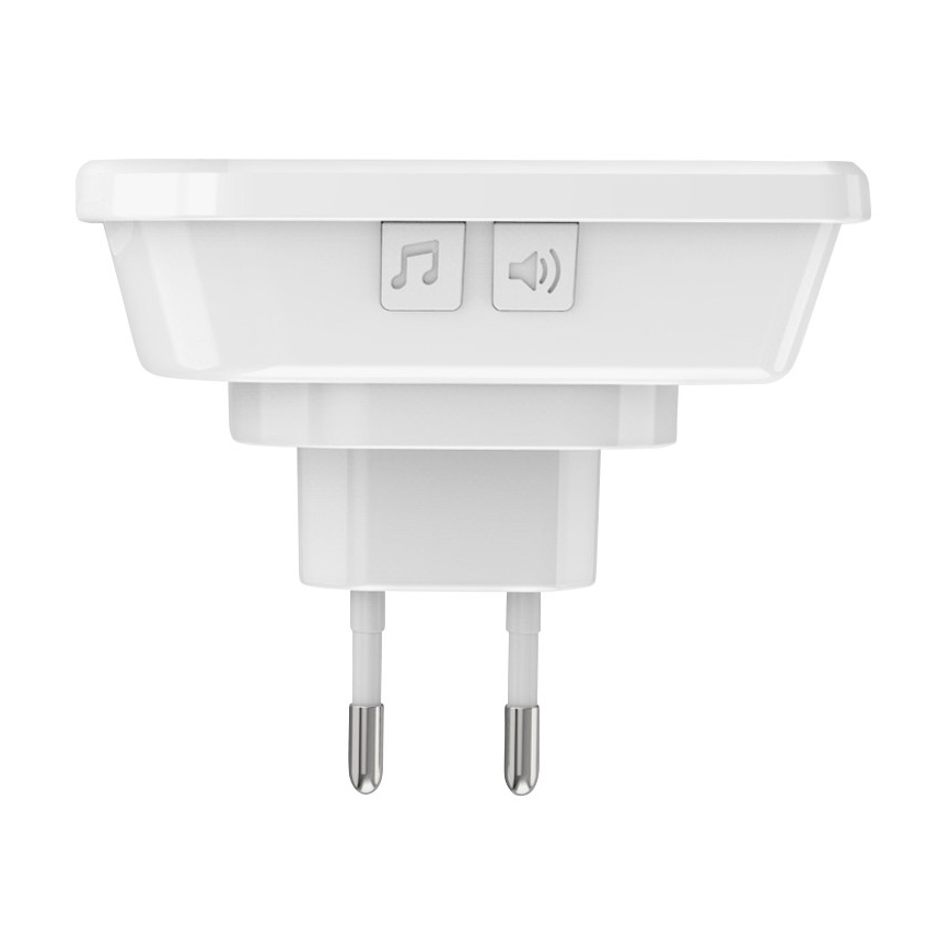 CONJUNTO 2x Campainha de tomada sem fios 230V IP56 branco