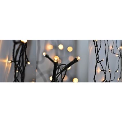 Corrente exterior de Natal LED 400xLED/8 funções 25 m IP44 branco quente