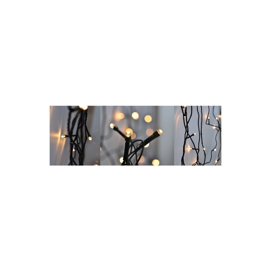 Corrente exterior de Natal LED 400xLED/8 funções 25 m IP44 branco quente