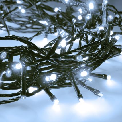 Corrente exterior de Natal LED 100xLED/8 funções 13m IP44 branco frio