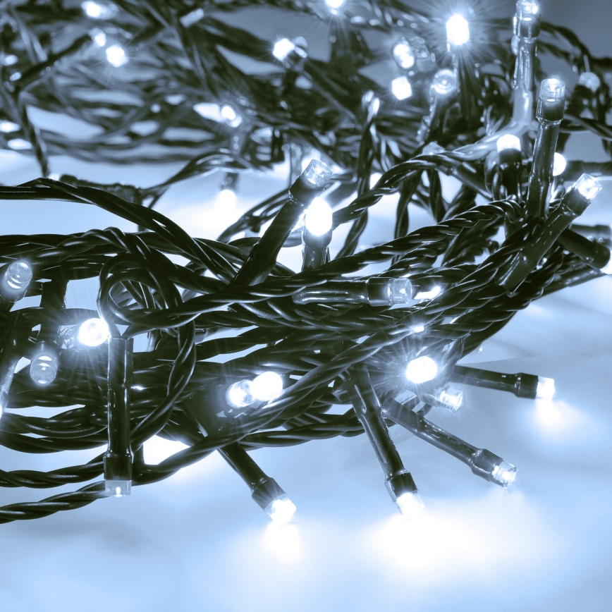 Corrente exterior de Natal LED 100xLED/8 funções 13m IP44 branco frio