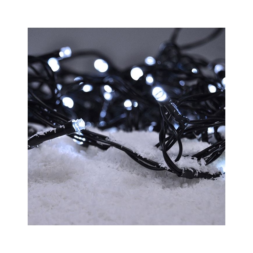 Corrente exterior de Natal LED 100xLED/8 funções 13m IP44 branco frio