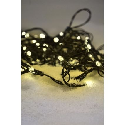 Corrente exterior de Natal LED 100xLED/8 funções IP44 13m branco quente