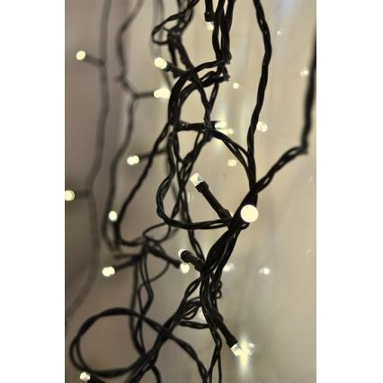 Corrente exterior de Natal LED 100xLED/8 funções IP44 13m branco quente