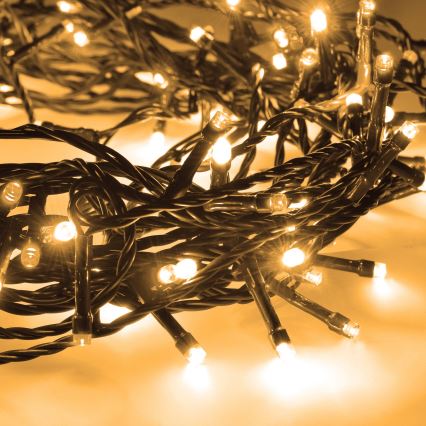 Corrente exterior de Natal LED 50xLED/8 funções 8m IP44 branco quente