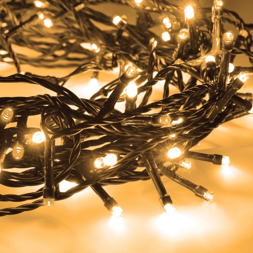 Corrente exterior de Natal LED 50xLED/8 funções 8m IP44 branco quente