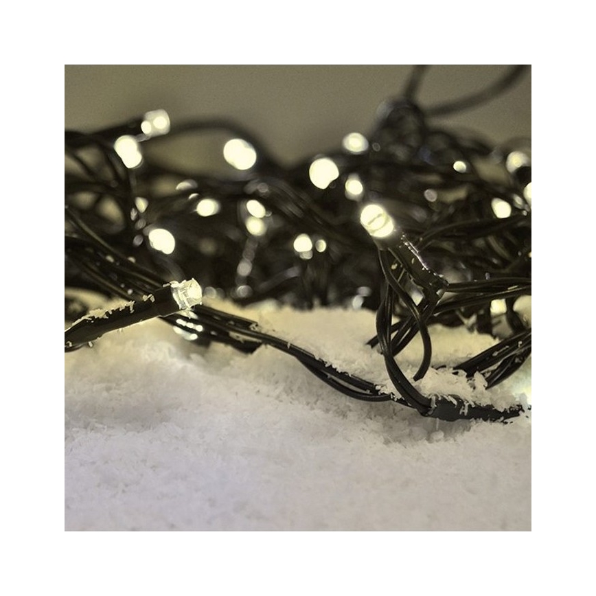 Corrente exterior de Natal LED 50xLED/8 funções 8m IP44 branco quente