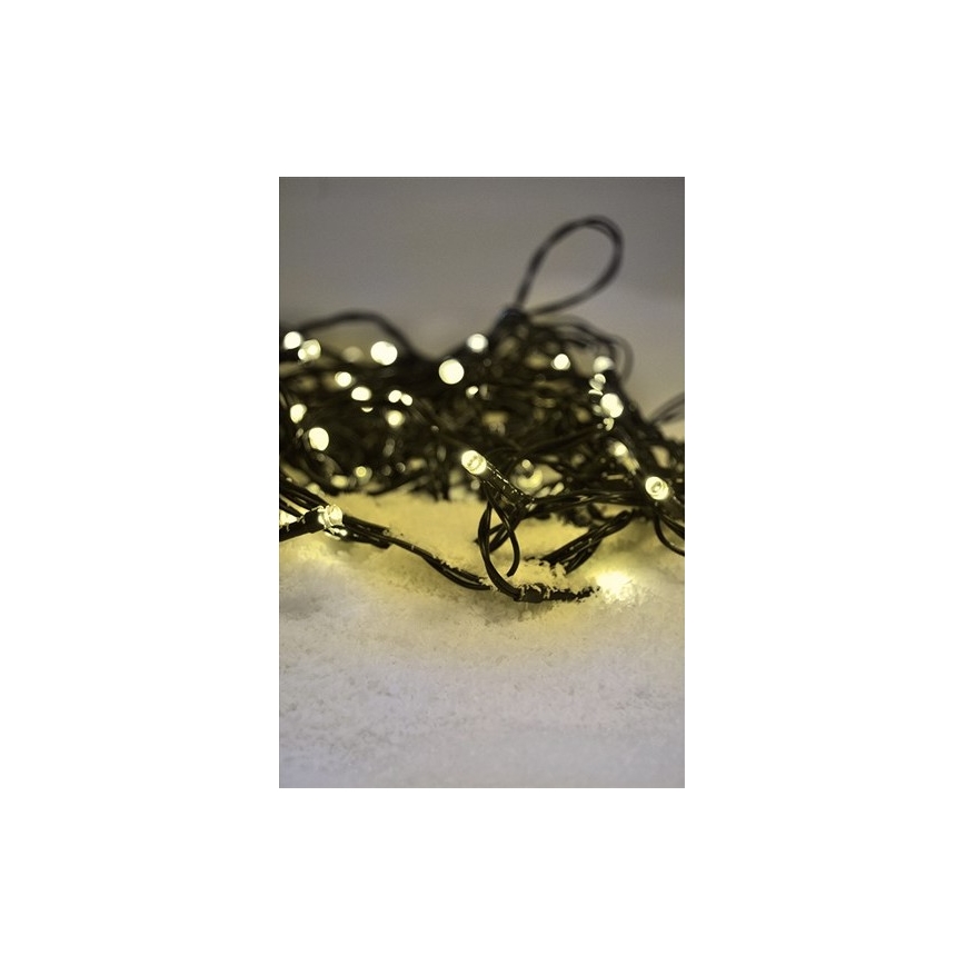 Corrente exterior de Natal LED 50xLED/8 funções 8m IP44 branco quente