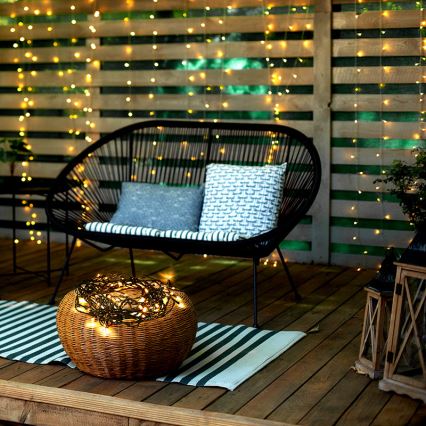 Corrente exterior de Natal LED 50xLED/8 funções 8m IP44 branco quente