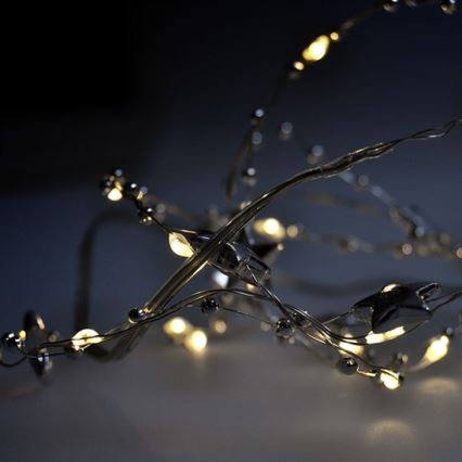 Corrente de Natal LED 20xLED/2xAA 2m branco quente